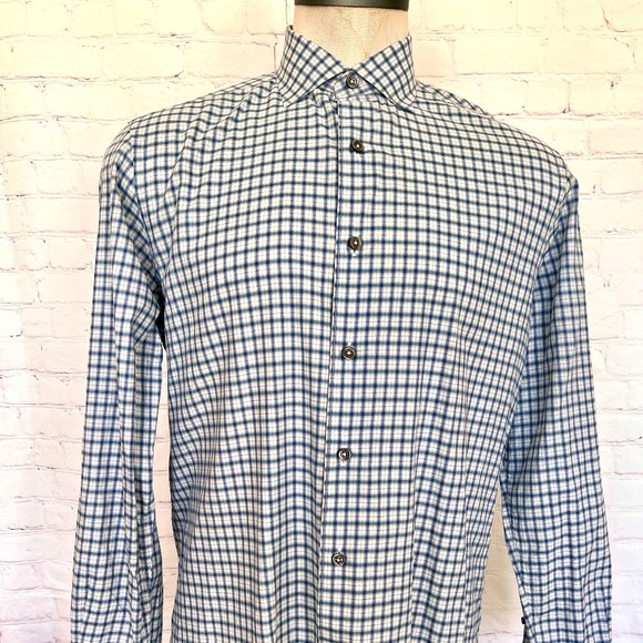 Ermenegildo Zegna Mens Check/Plaid Long Sleeve Shirt - Large - Picture 1 of 10